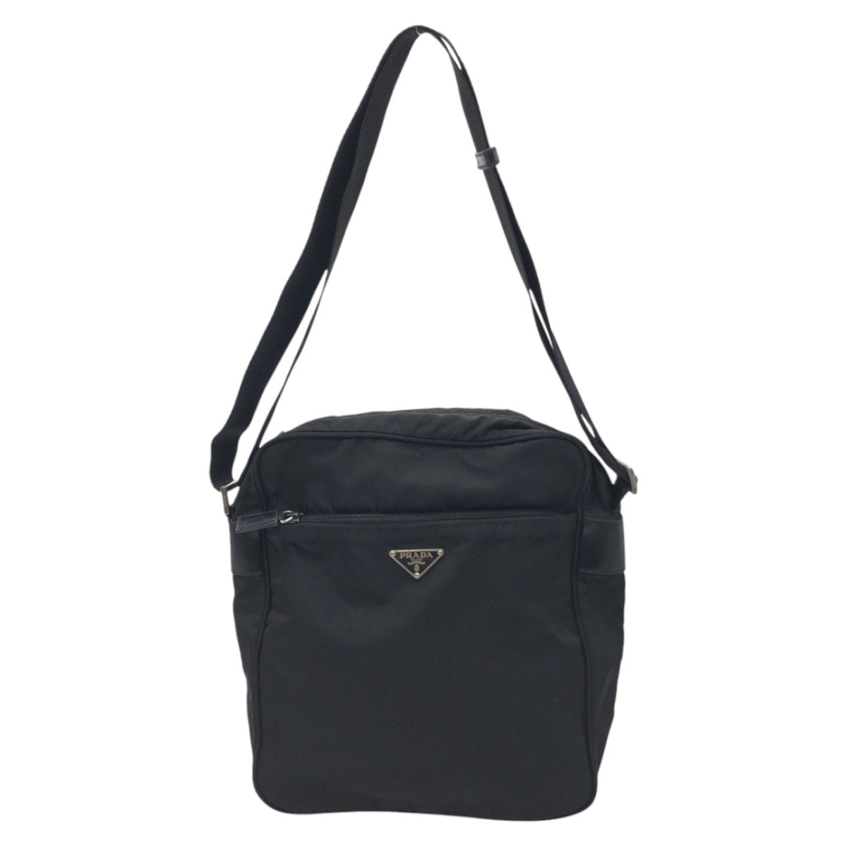 PRADA Shoulder Bag Nylon Black black Shoulder Bag Messenger Bag Unisex Test Triangular logo mens Used Authentic