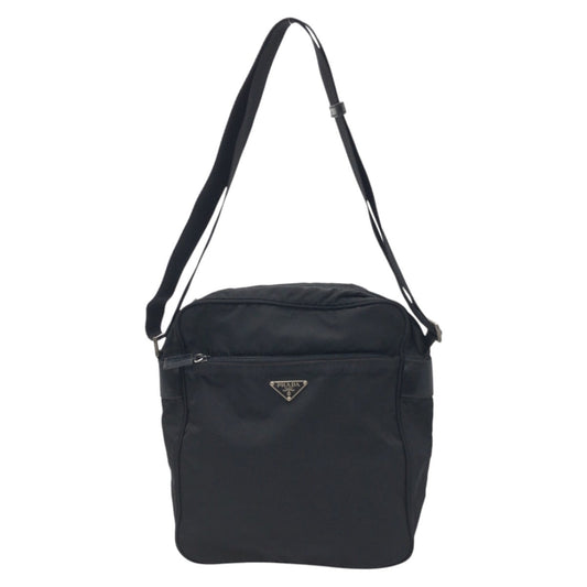 PRADA Shoulder Bag Nylon Black black Shoulder Bag Messenger Bag Unisex Test Triangular logo mens Used Authentic