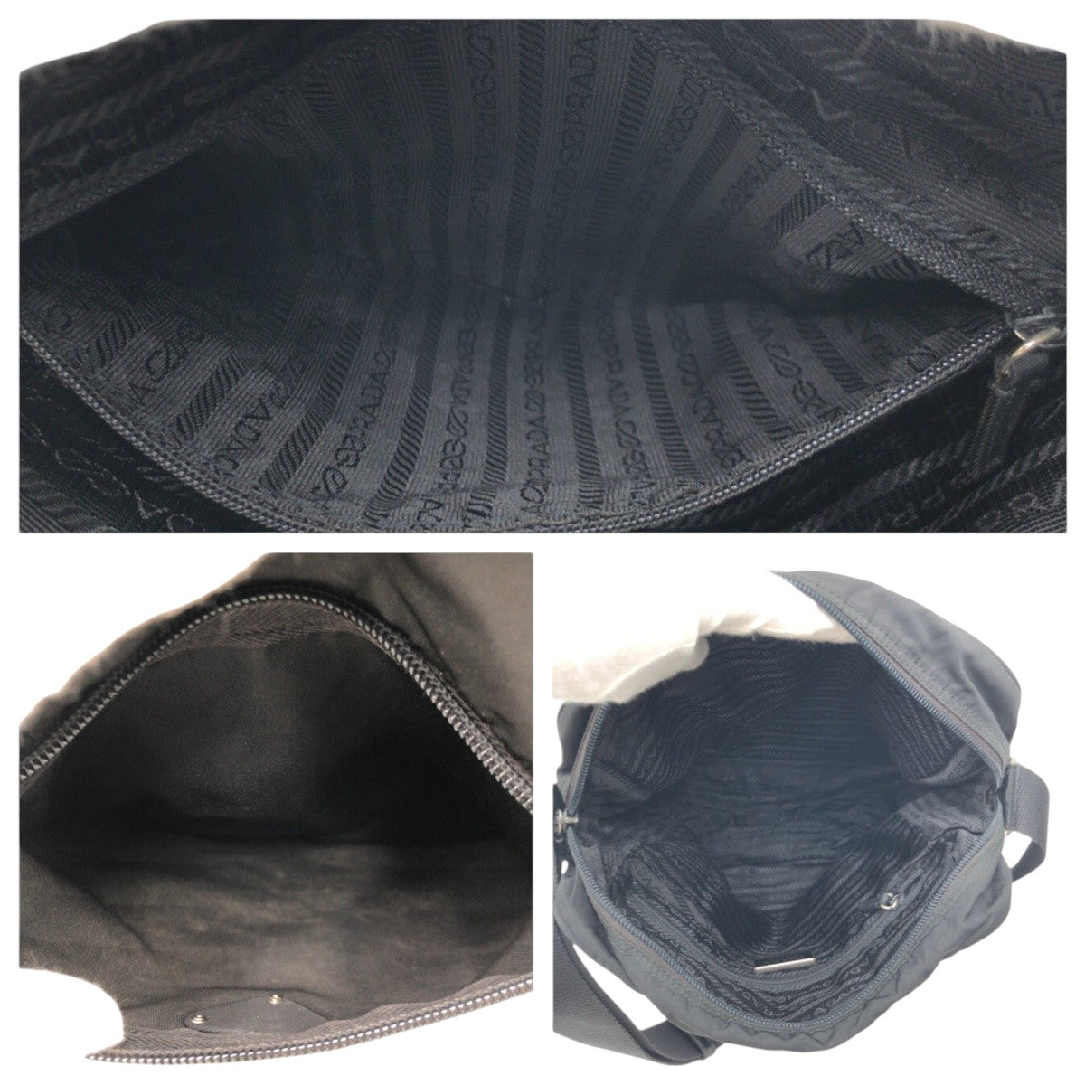 PRADA Shoulder Bag Nylon Black black Shoulder Bag Messenger Bag Unisex Test Triangular logo mens Used Authentic