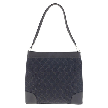 GUCCI Shoulder Bag 143745 GG canvas, leather Dark Brown SilverMetal Women Used Authentic