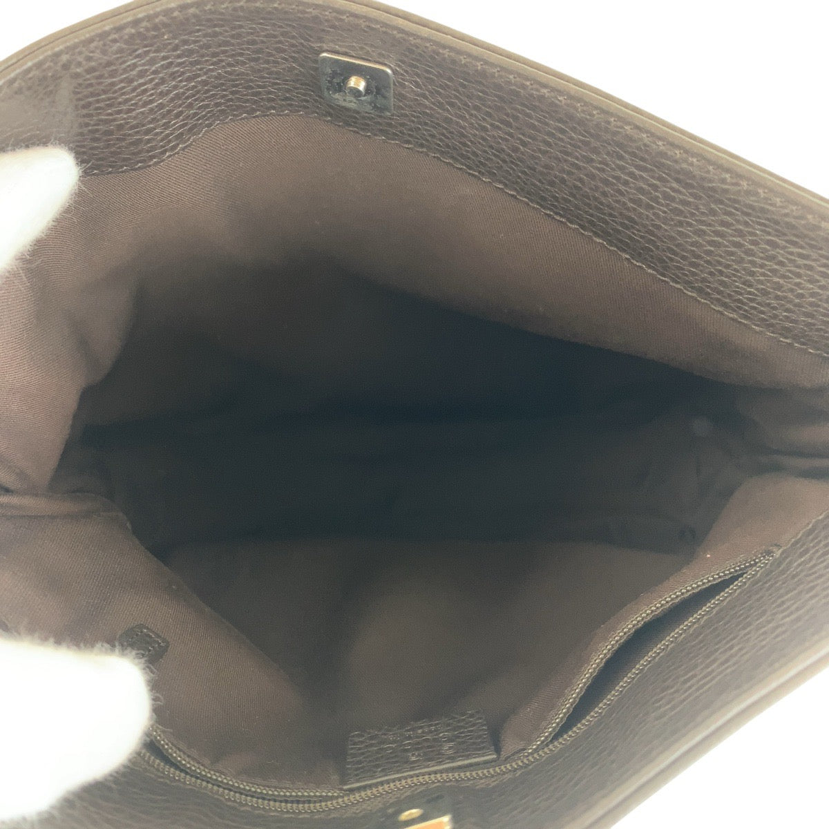 GUCCI Shoulder Bag 143745 GG canvas, leather Dark Brown SilverMetal Women Used Authentic