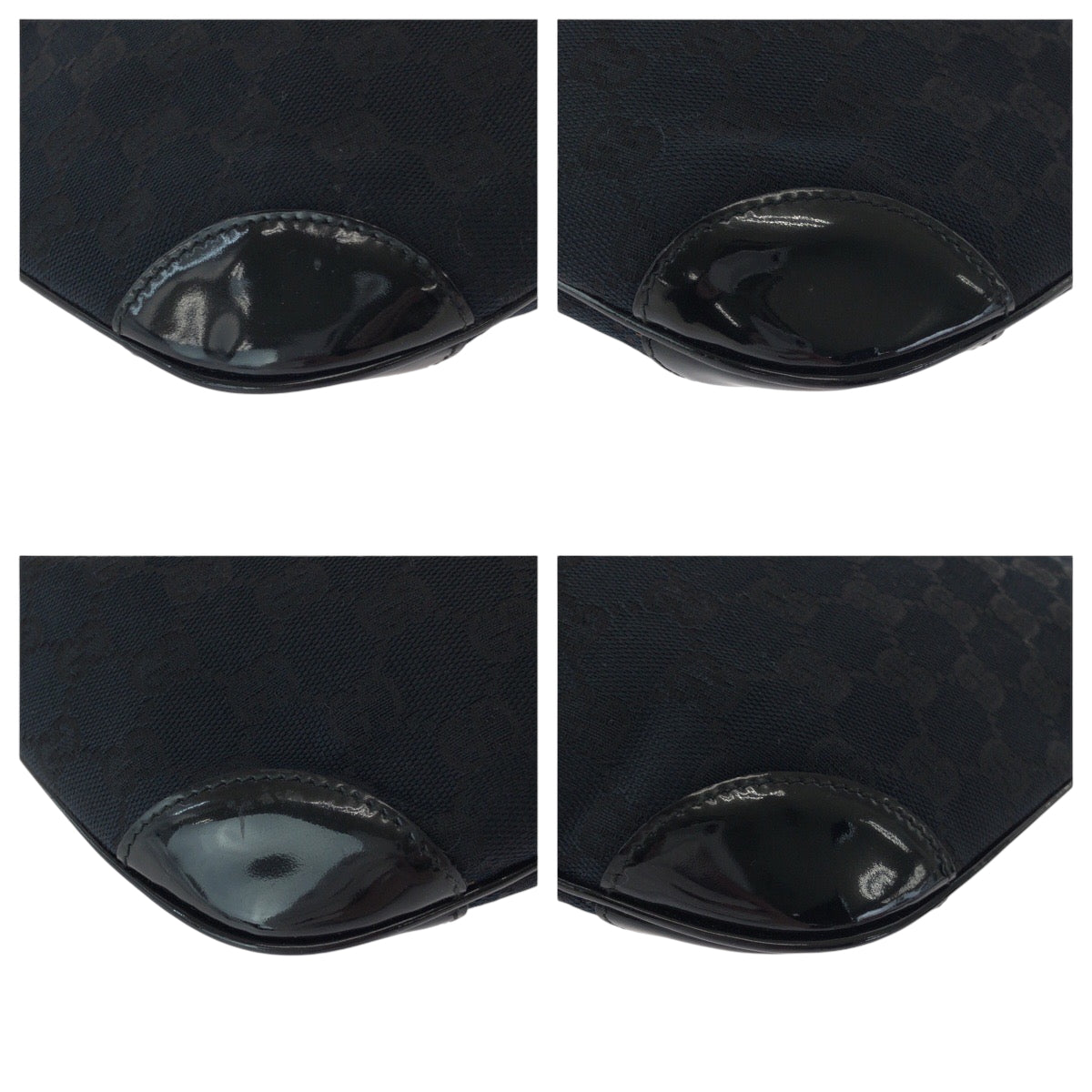 GUCCI Shoulder Bag 001 4158 GG canvas Black GoldMetal