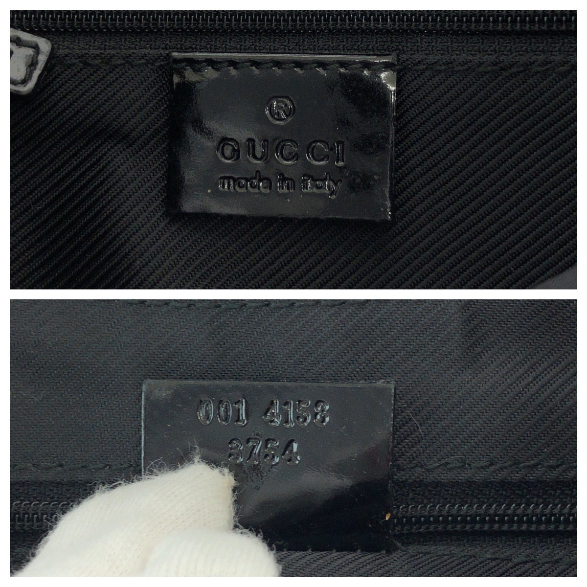 GUCCI Shoulder Bag 001 4158 GG canvas Black GoldMetal