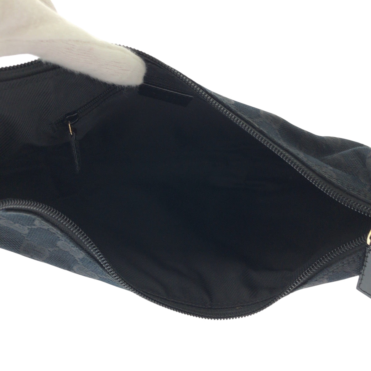 GUCCI Shoulder Bag 001 4158 GG canvas Black GoldMetal