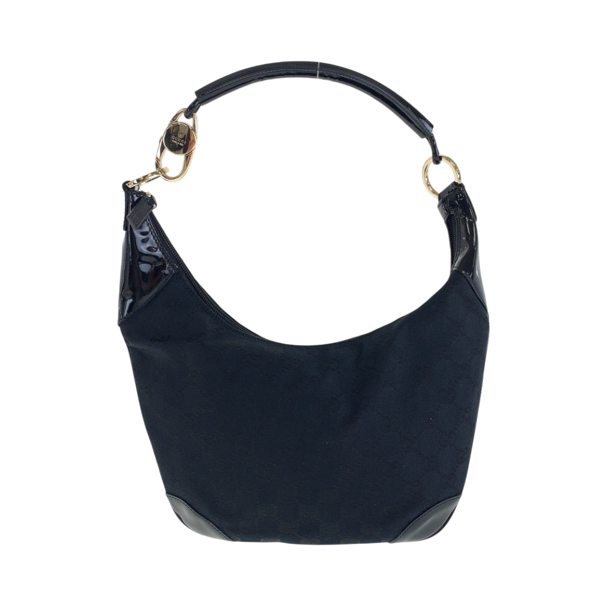 GUCCI Shoulder Bag 001 4158 GG canvas Black GoldMetal