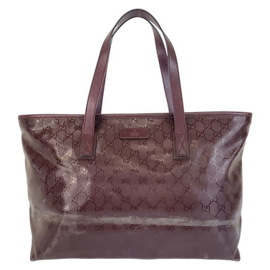 GUCCI Tote Bag 211137 PVC purple Tote Bag Shoulder Bag GG implementation Women Used Authentic