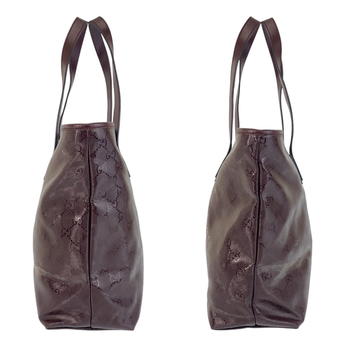 GUCCI Tote Bag 211137 PVC purple Tote Bag Shoulder Bag GG implementation Women Used Authentic