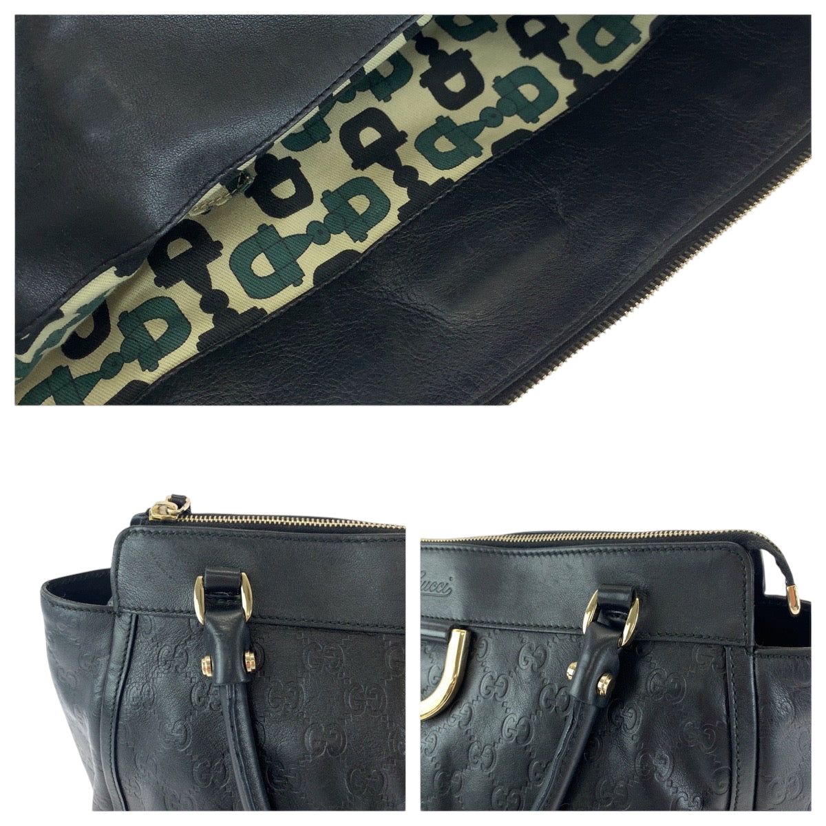 GUCCI Tote Bag 189831 leather black Tote Bag Shoulder Bag Abbey Women Used Authentic