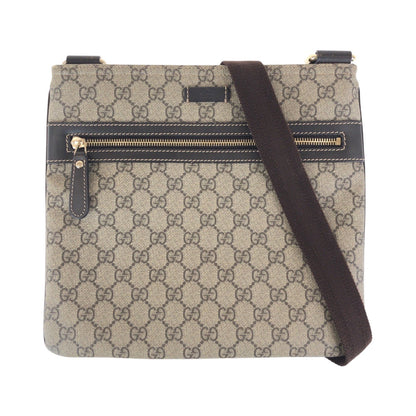 GUCCI Shoulder Bag 295257 GG Supreme canvas, leather Brown Gray Gold Metal Shoulder Bag pochette Women Used Authentic