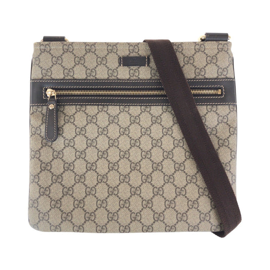 GUCCI Shoulder Bag 295257 GG Supreme canvas, leather Brown Gray Gold Metal Shoulder Bag pochette Women Used Authentic