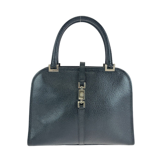 GUCCI Tote Bag 002 1071 leather Black SilverMetal Tote Bag handbag Jackie Women Used Authentic
