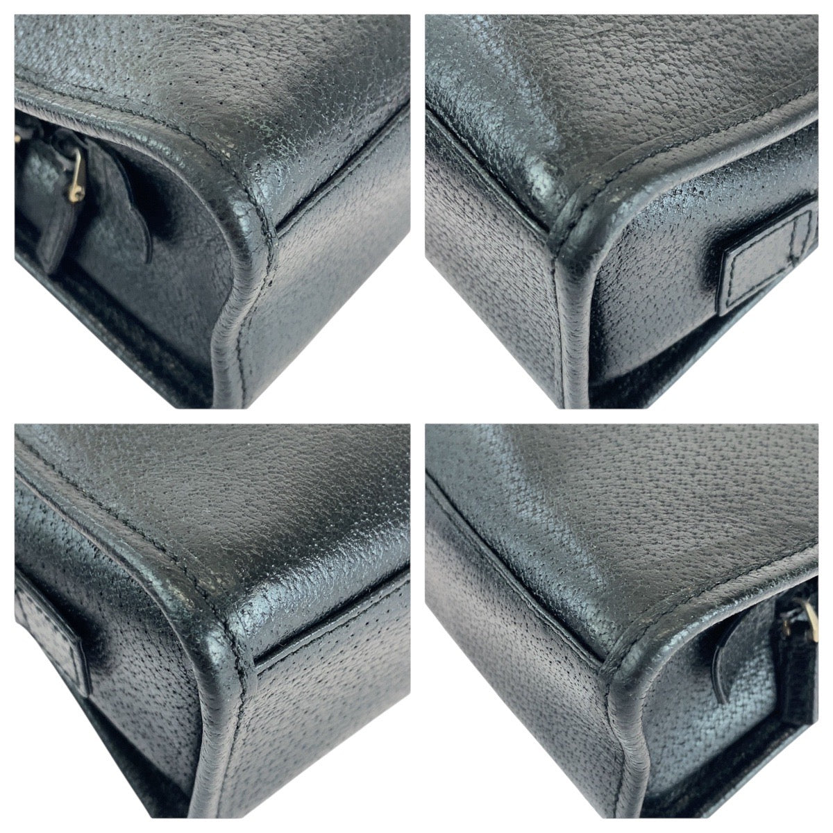 GUCCI Tote Bag 002 1071 leather Black SilverMetal Tote Bag handbag Jackie Women Used Authentic