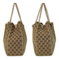 GUCCI Tote Bag 232956 GG canvas, leather beige Tote Bag Shoulder Bag Women Used Authentic