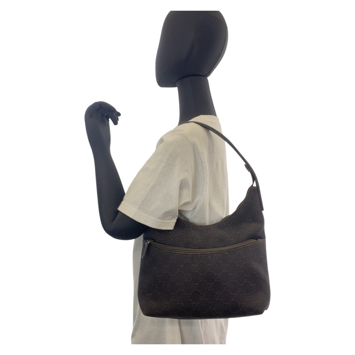 GUCCI Shoulder Bag 105649 GG canvas Brown Women Used Authentic