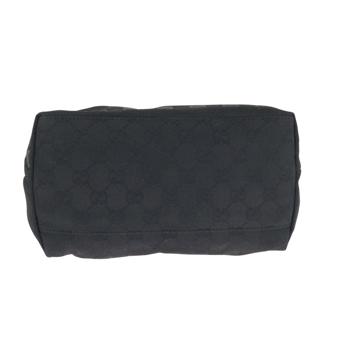 GUCCI Shoulder Bag 001 3386 GG canvas Black SilverMetal Hobo One Shoulder Bag Women Used Authentic