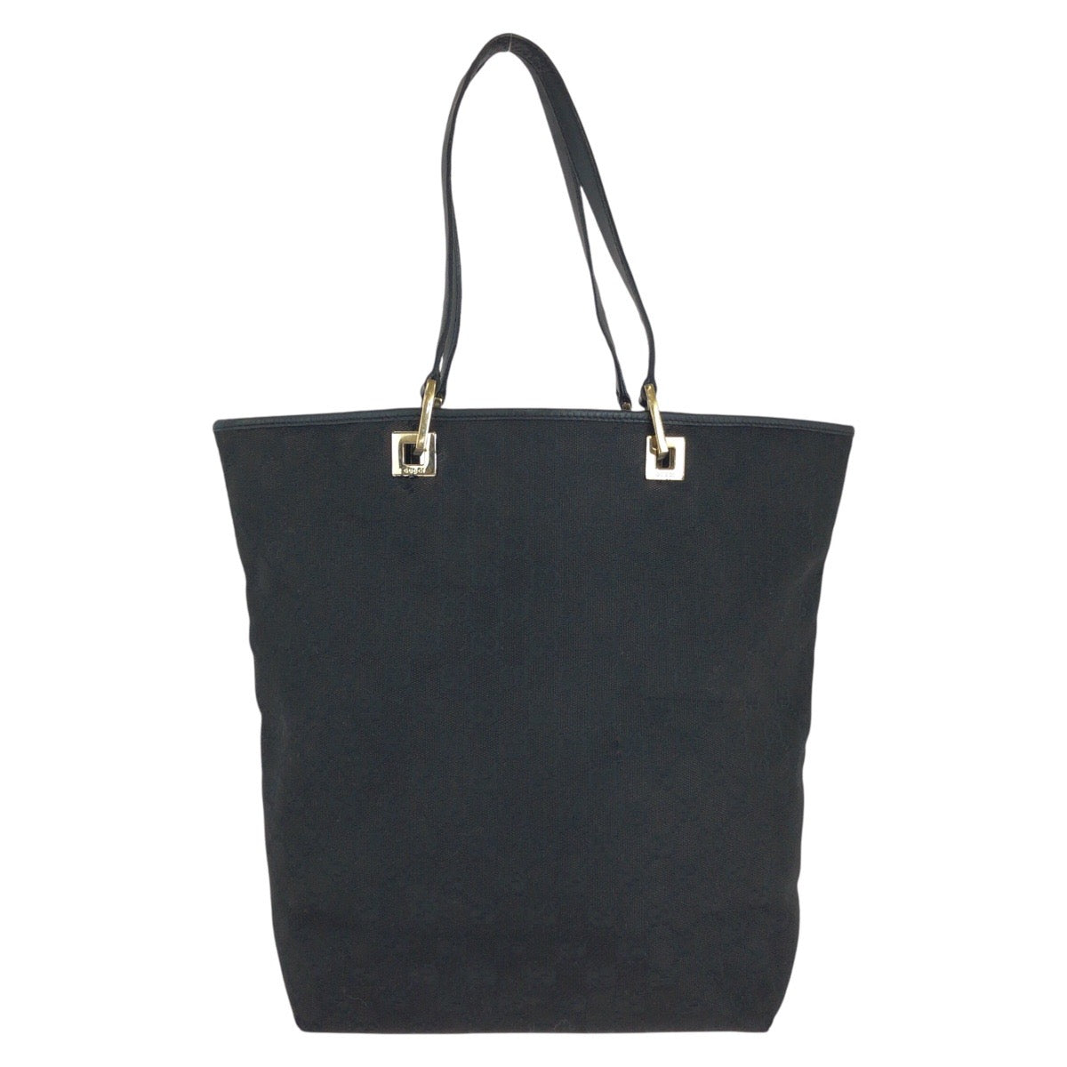 GUCCI Tote Bag 002 1098 GG canvas, leather Black GoldMetal Tote Bag Shoulder Bag Women Used Authentic