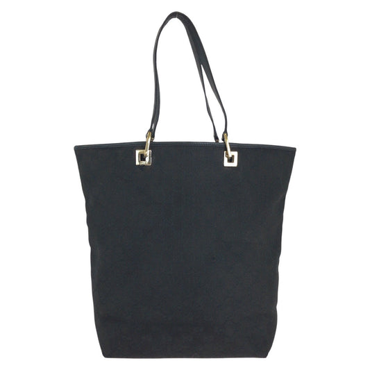 GUCCI Tote Bag 002 1098 GG canvas, leather Black GoldMetal Tote Bag Shoulder Bag Women Used Authentic