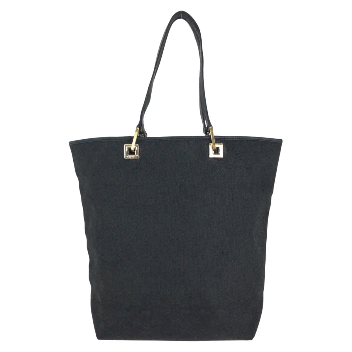 GUCCI Tote Bag 002 1098 GG canvas, leather Black GoldMetal Tote Bag Shoulder Bag Women Used Authentic