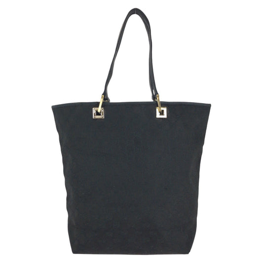 GUCCI Tote Bag 002 1098 GG canvas, leather Black GoldMetal Tote Bag Shoulder Bag Women Used Authentic