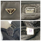 PRADA Tote Bag Nylon Black SilverMetal Tote Bag handbag Test Triangle With logo Women Used Authentic