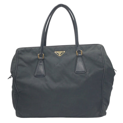 PRADA Tote Bag Nylon Black black Tote Bag handbag Test Triangular logo Women Used Authentic