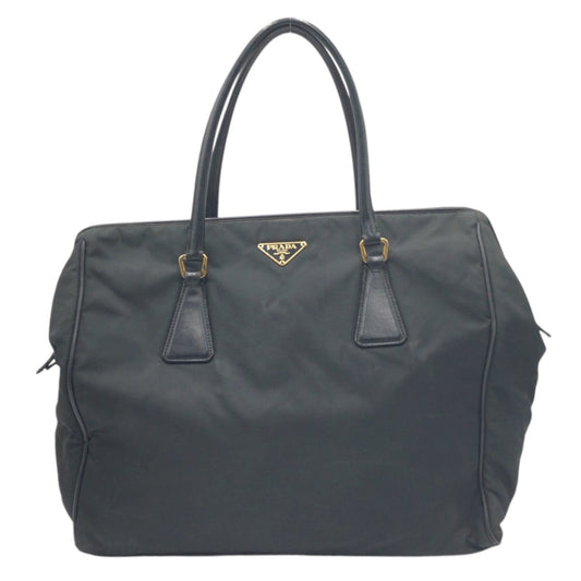 PRADA Tote Bag Nylon Black black Tote Bag handbag Test Triangular logo Women Used Authentic
