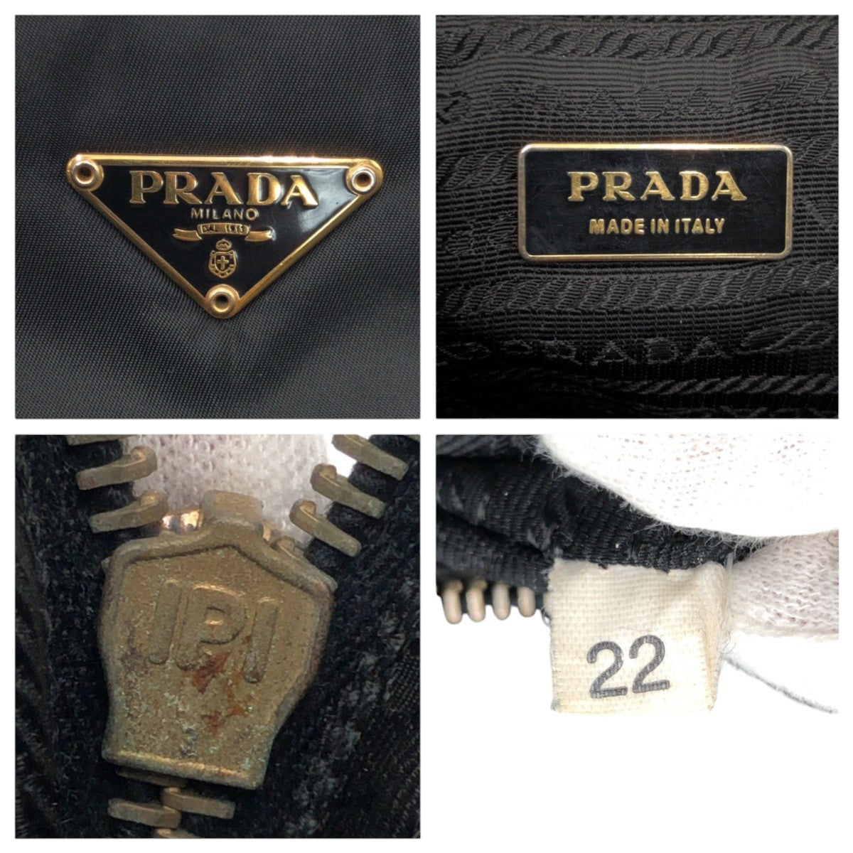 PRADA Tote Bag Nylon Black black Tote Bag handbag Test Triangular logo Women Used Authentic