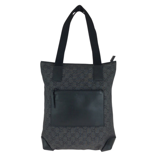 GUCCI Tote Bag 28892 GG canvas, leather Black black Tote Bag Shoulder Bag Women Used Authentic