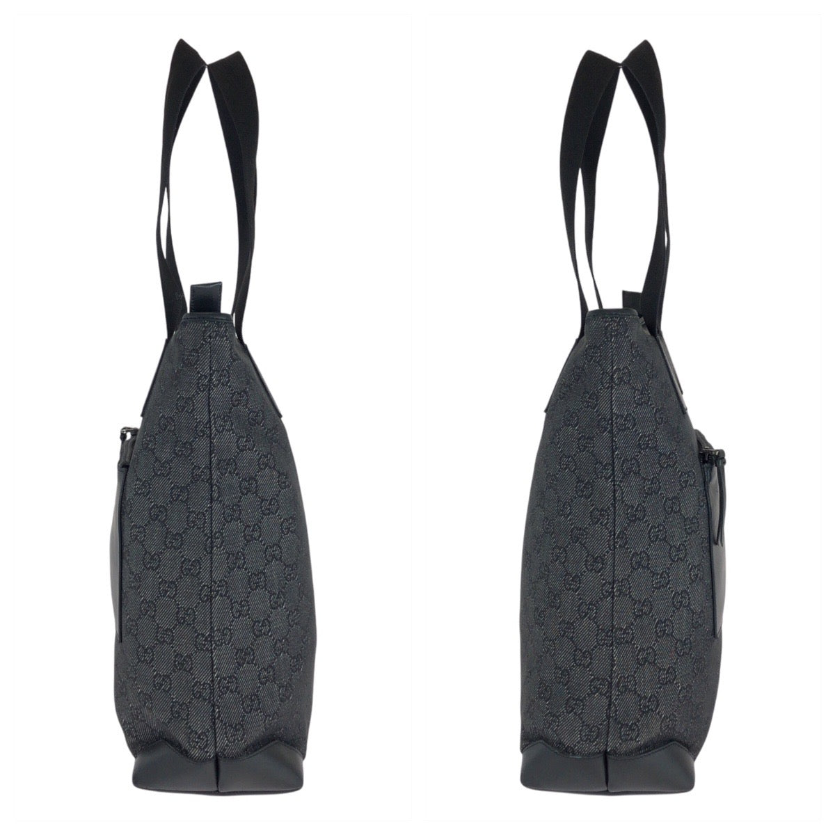 GUCCI Tote Bag 28892 GG canvas, leather Black black Tote Bag Shoulder Bag Women Used Authentic