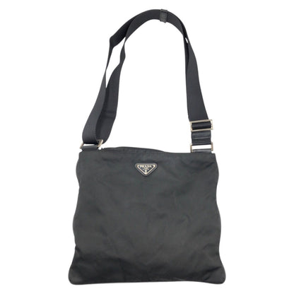 PRADA Shoulder Bag Nylon Black black Shoulder Bag Unisex Test Triangular logo mens Used Authentic