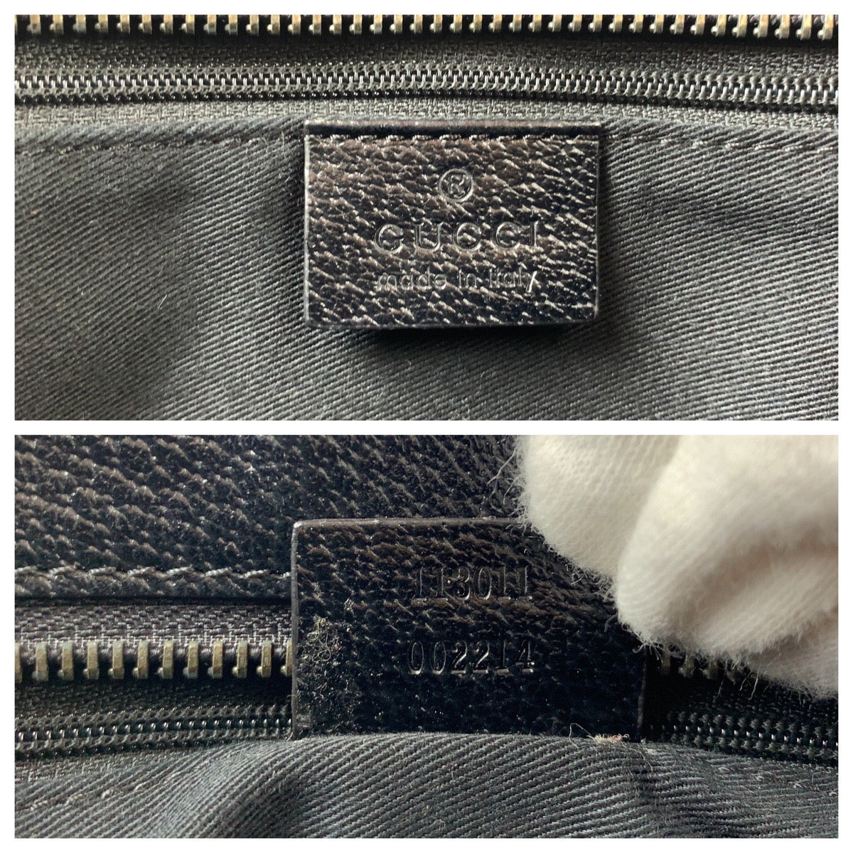 GUCCI Tote Bag 113011 GG canvas, leather Black SilverMetal Tote Bag Shoulder Bag Women Used Authentic