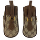 GUCCI Shoulder Bag 119 02 087 PVC, Leather Brown Beige Gold Metal Shoulder Bag pochette Sherry Line Old Gucci Women Used Authentic