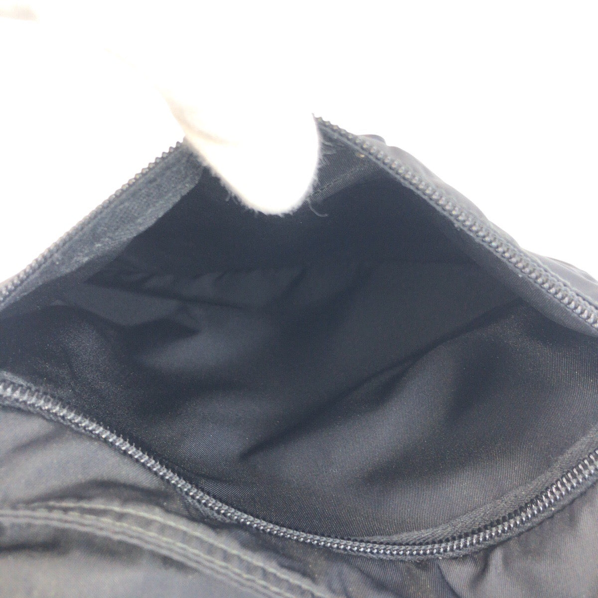 PRADA Shoulder Bag Nylon Black SilverMetal Shoulder Bag Messenger bag Test Triangle With logo Women Used Authentic