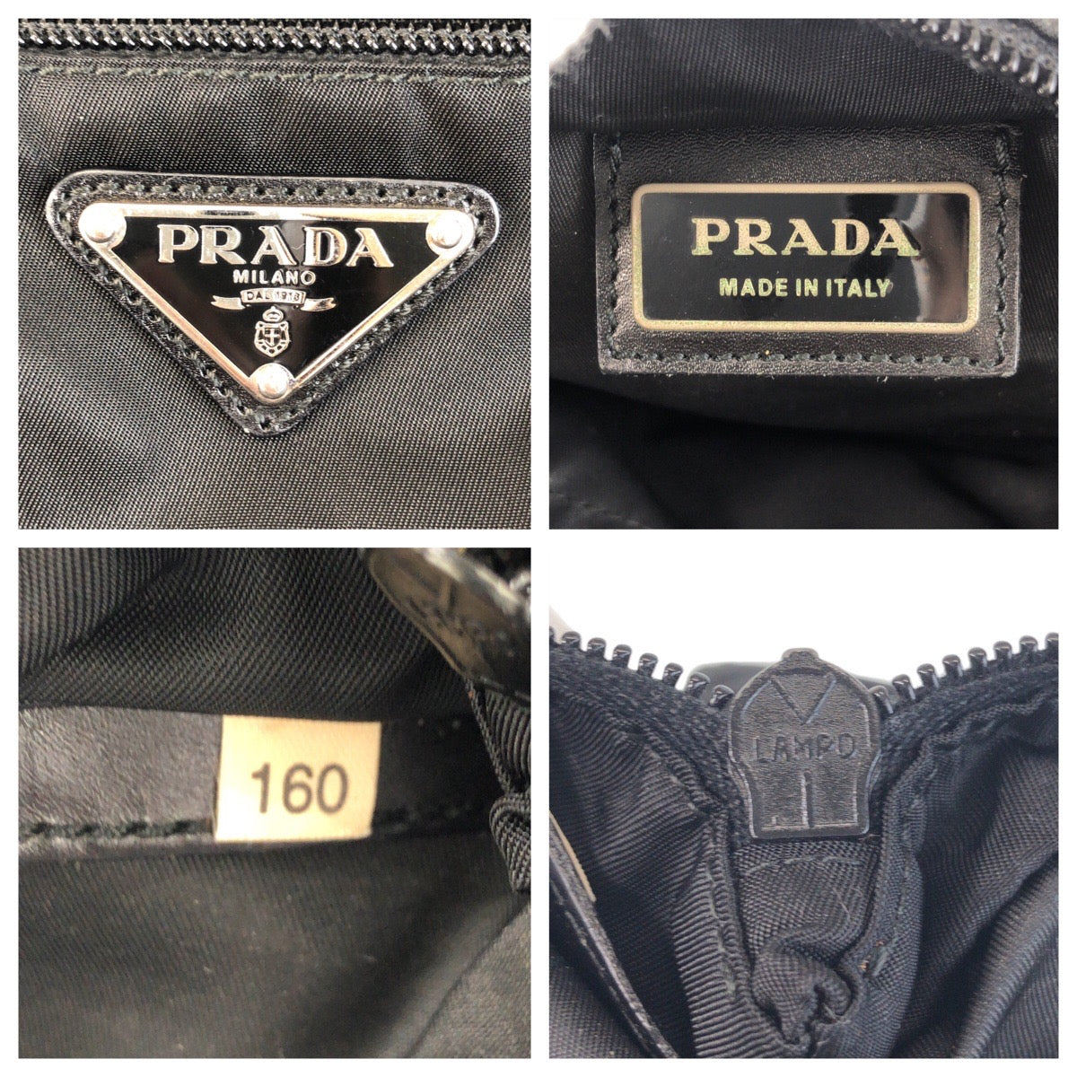 PRADA Shoulder Bag Nylon Black SilverMetal Shoulder Bag Messenger bag Test Triangle With logo Women Used Authentic