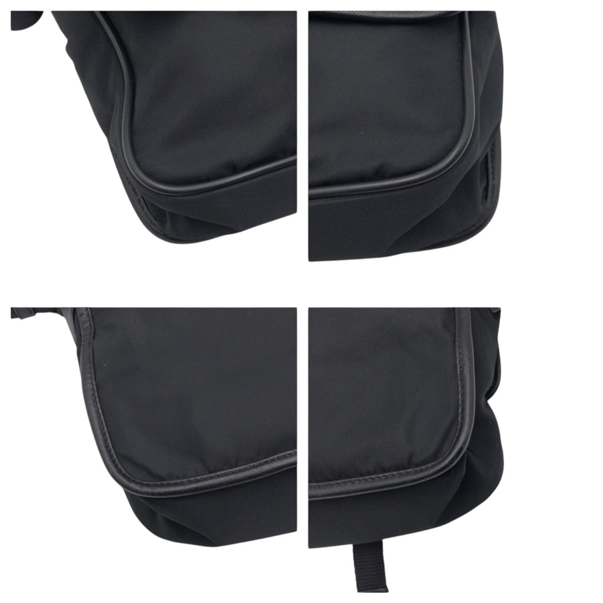 PRADA Shoulder Bag Nylon Black Silver Test Triangular logo