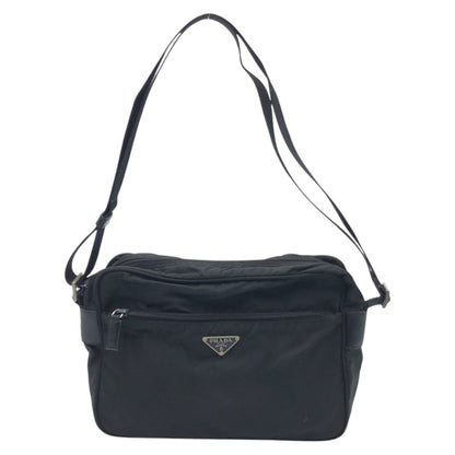 PRADA Shoulder Bag Nylon Black black Shoulder Bag Unisex Test Triangular logo mens Used Authentic