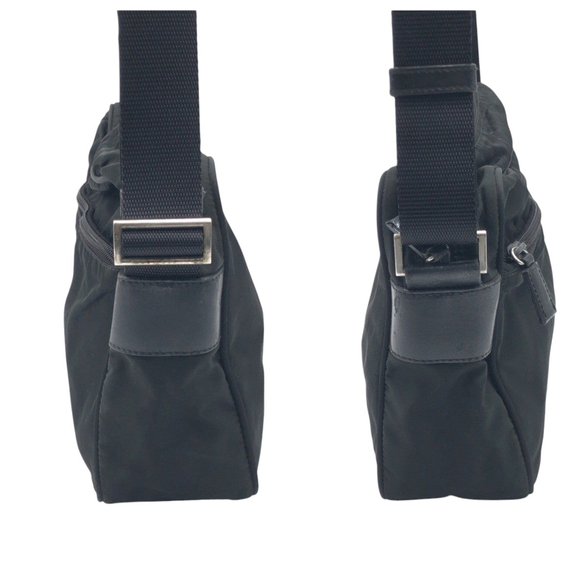 PRADA Shoulder Bag Nylon Black black Shoulder Bag Unisex Test Triangular logo mens Used Authentic