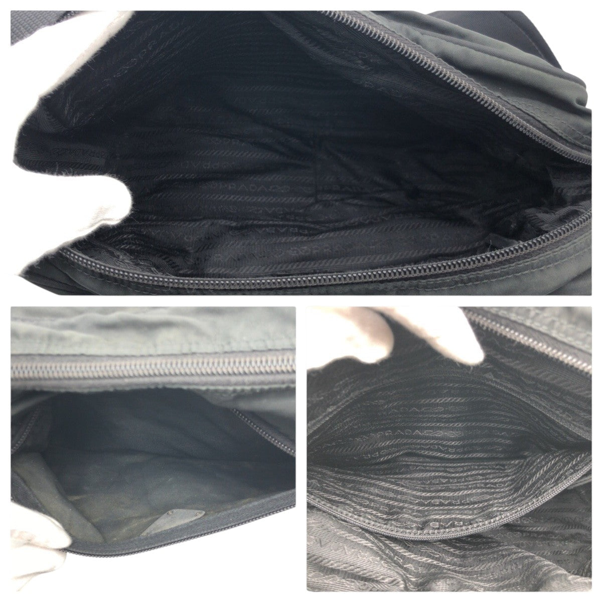 PRADA Shoulder Bag Nylon Black black Shoulder Bag Unisex Test Triangular logo mens Used Authentic