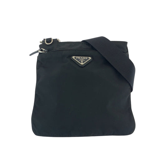 PRADA Shoulder Bag Nylon black Shoulder Bag Sacoche Unisex Test Triangle With logo mens Used Authentic