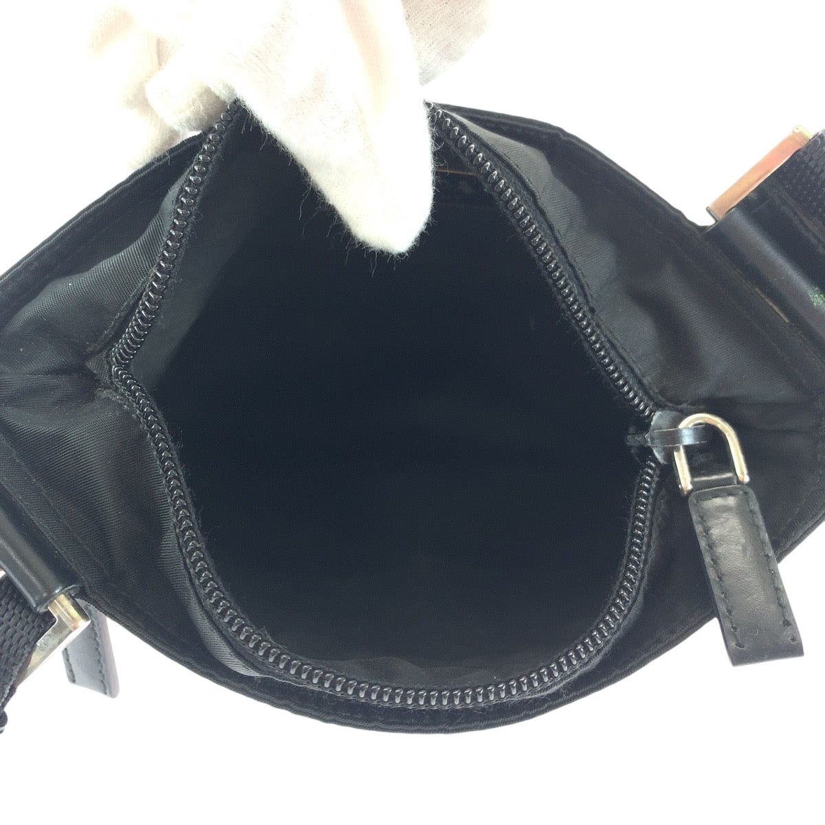 PRADA Shoulder Bag Nylon black Shoulder Bag Sacoche Unisex Test Triangle With logo mens Used Authentic