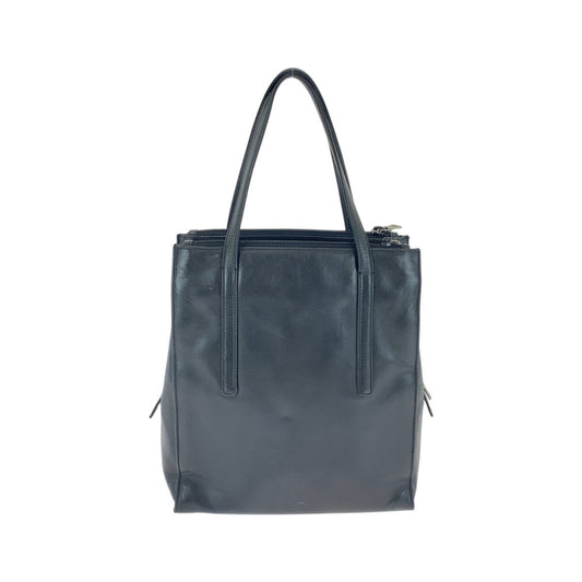 PRADA Tote Bag leather Black SilverMetal Tote Bag Shoulder Bag Women Used Authentic