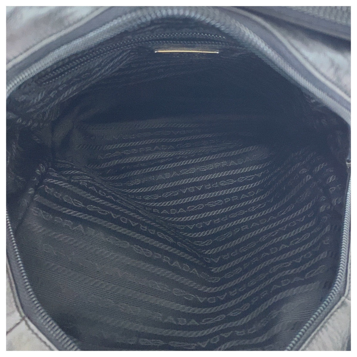 PRADA Tote Bag leather Black SilverMetal Tote Bag Shoulder Bag Women Used Authentic