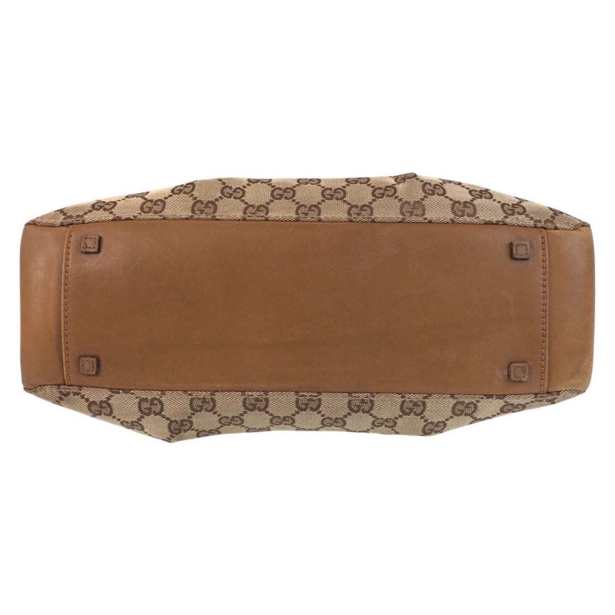 GUCCI Tote Bag 94898 GG canvas, leather Beige brown Tote Bag Shoulder Bag Women Used Authentic