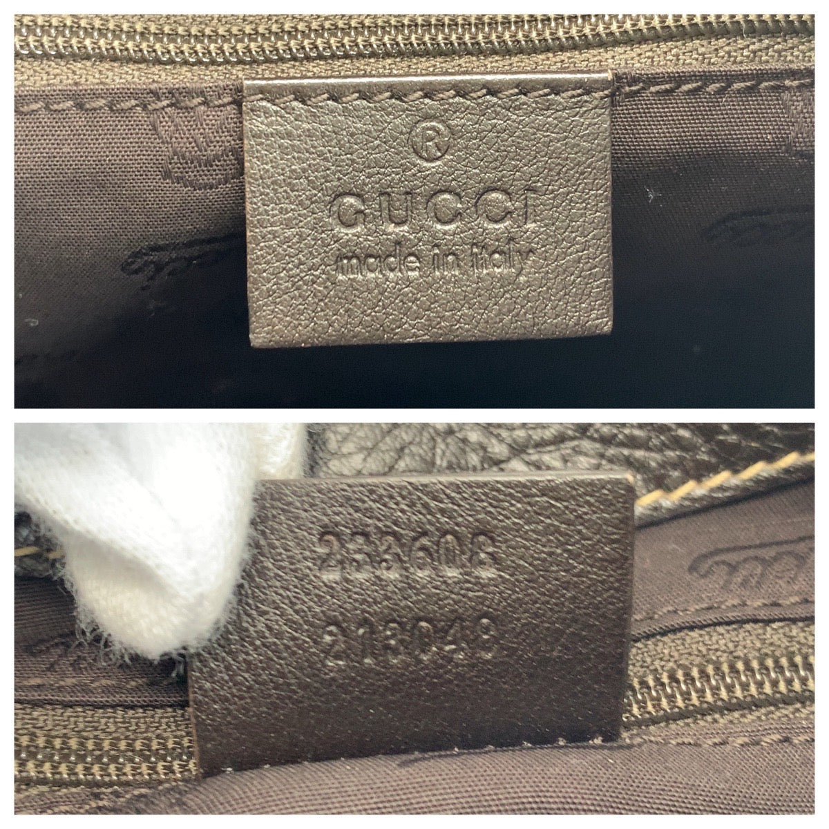 GUCCI Shoulder Bag 233608 leather Brown Gold Metal Guccisima Women Used Authentic