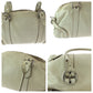 PRADA Handbag leather White SilverMetal Handbag Shoulder Bag Women Used Authentic