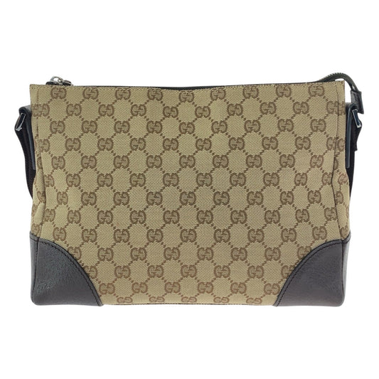 GUCCI Shoulder Bag 114273 GG canvas, leather Beige brown Crossbody Shoulder Bag Women Used Authentic