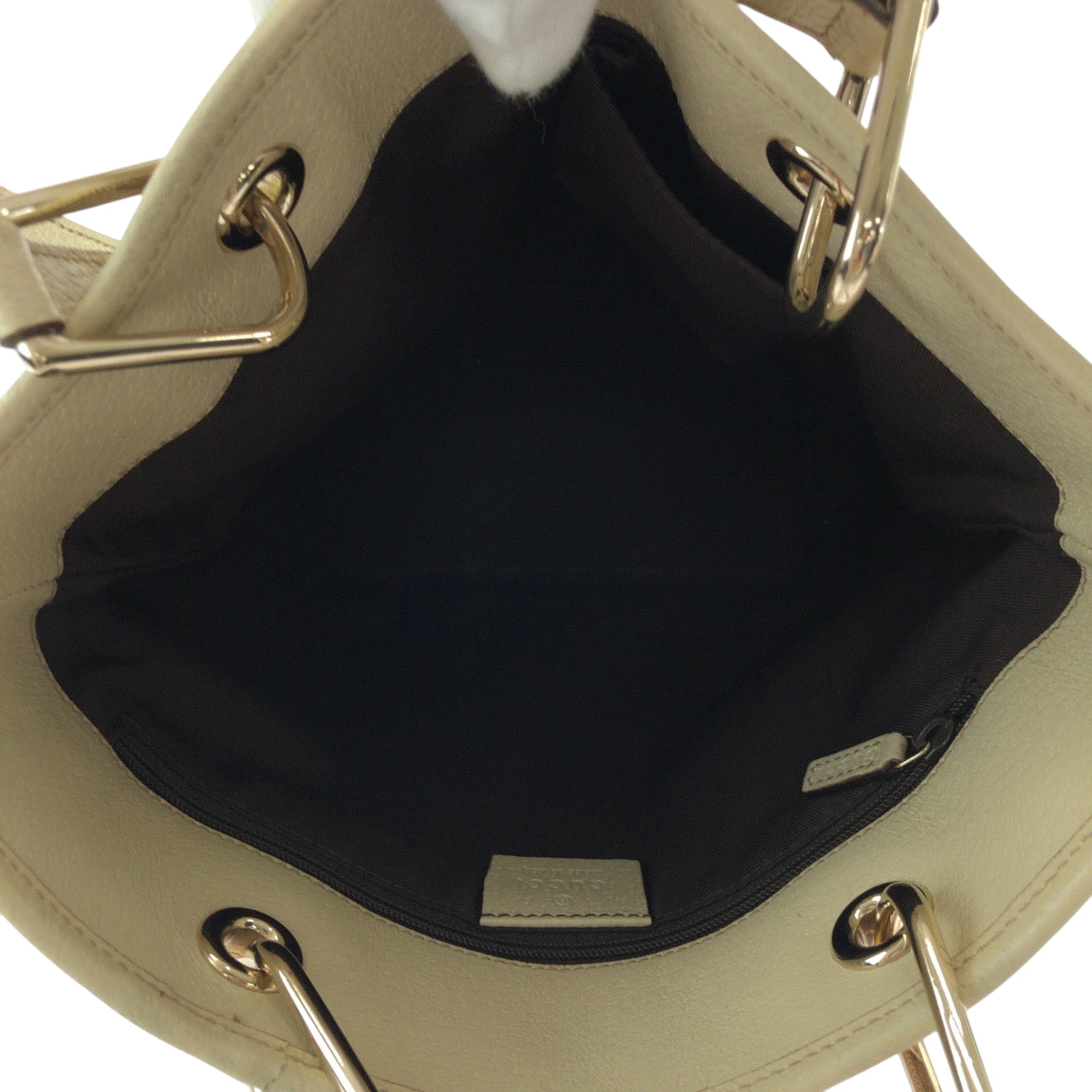 GUCCI Tote Bag 120840 GG canvas Brown Ivory Gold Metal Tote Bag Shoulder Bag Women Used Authentic
