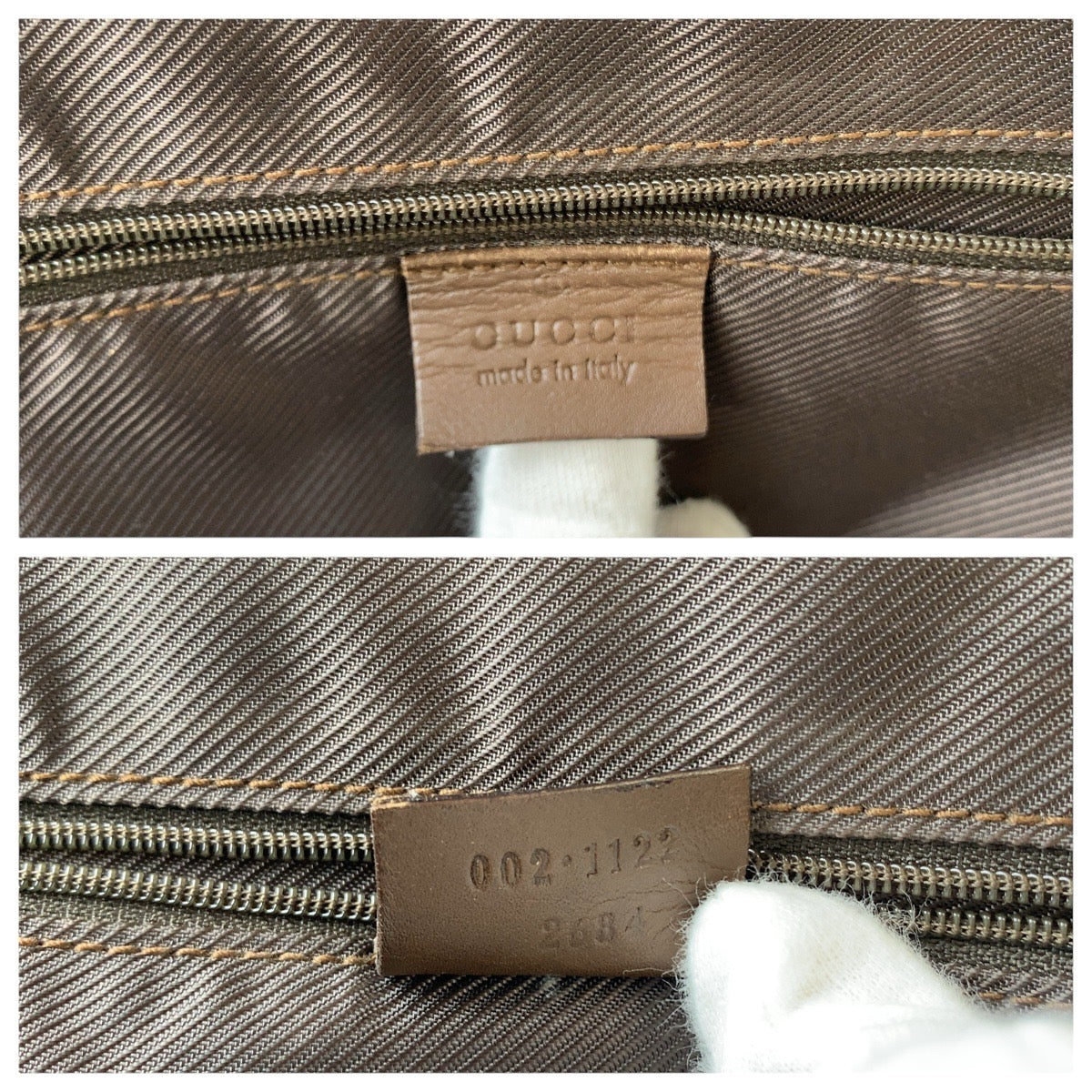 GUCCI Tote Bag 002 1122 GG canvas, leather Brown Gold Metal Tote Bag Shoulder Bag Unisex Women Used Authentic
