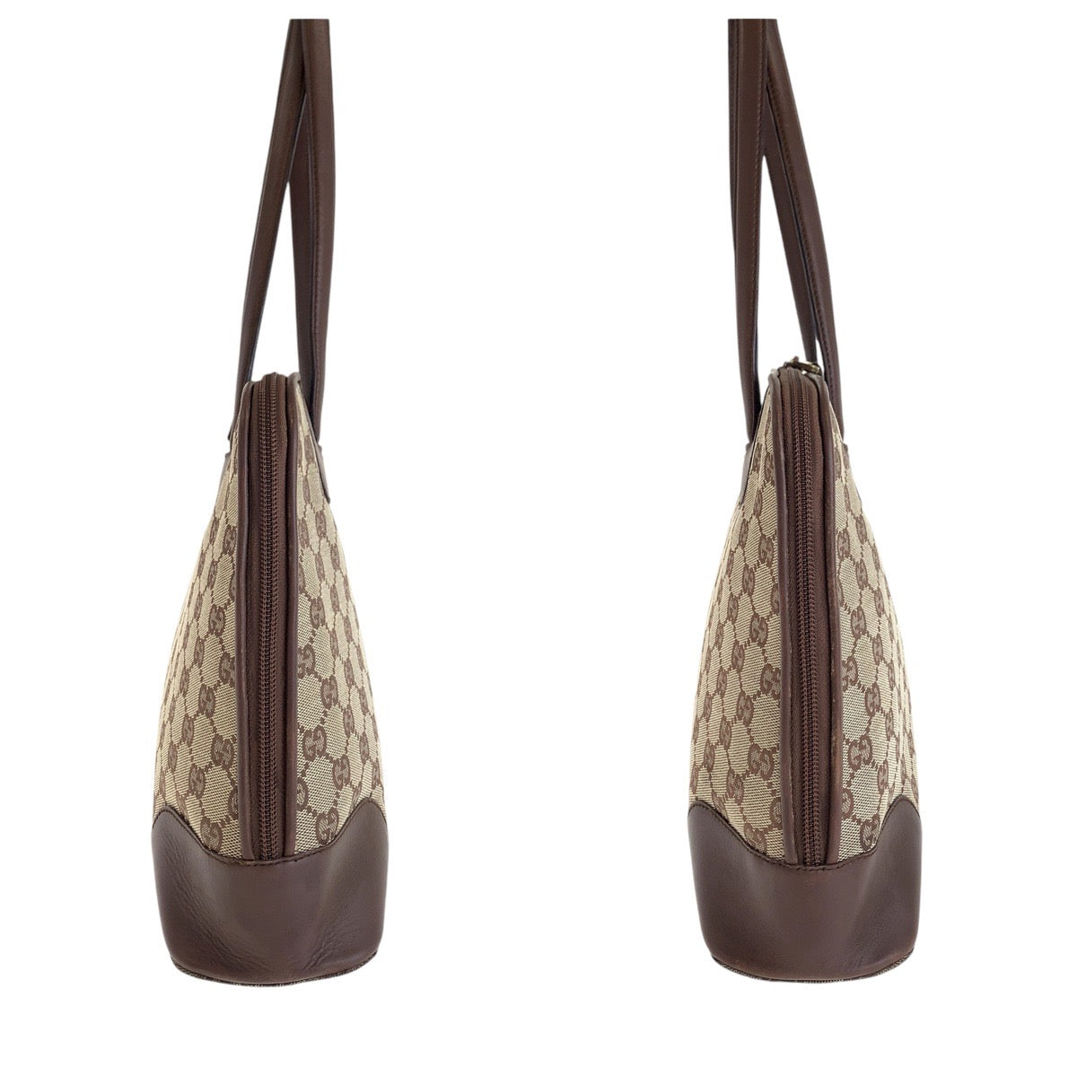GUCCI Tote Bag 002 1122 GG canvas, leather Brown Gold Metal Tote Bag Shoulder Bag Unisex Women Used Authentic