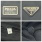 PRADA Tote Bag Nylon Black SilverMetal Tote Bag Shoulder Bag Test Triangle With logo Women Used Authentic